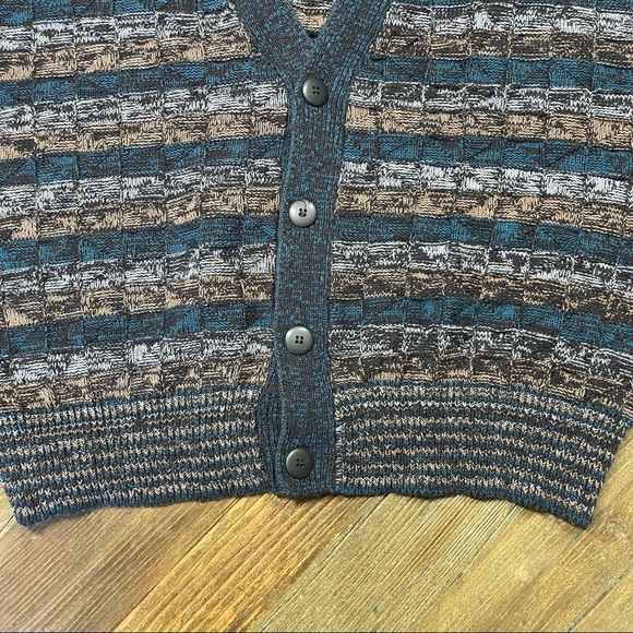 Vintage 90s Cambridge Classics For Mervyns Grandpa Cardigan Sweater Sz L - Picture 5 of 8